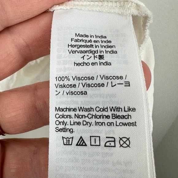 J. Crew Womens XL White Viscose Collared 3/4 Sleeve Top Blouse - Picture 6 of 8